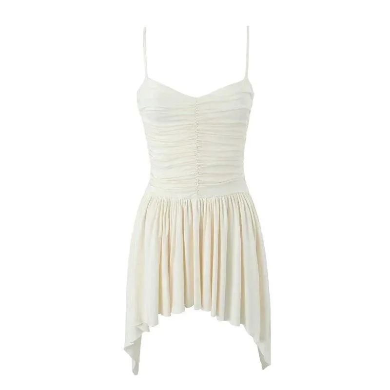 Korean Ballet Style Suspender Dress: Chic Asymmetrical Statement Piece