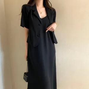 [Korean Style] Co-ord Cropped Blazer Dress 2 pc Set