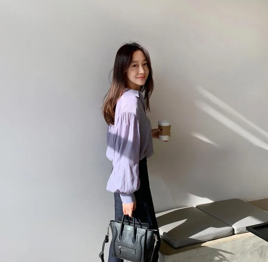 [Korean Style Lofee Grape Button Down Blouses