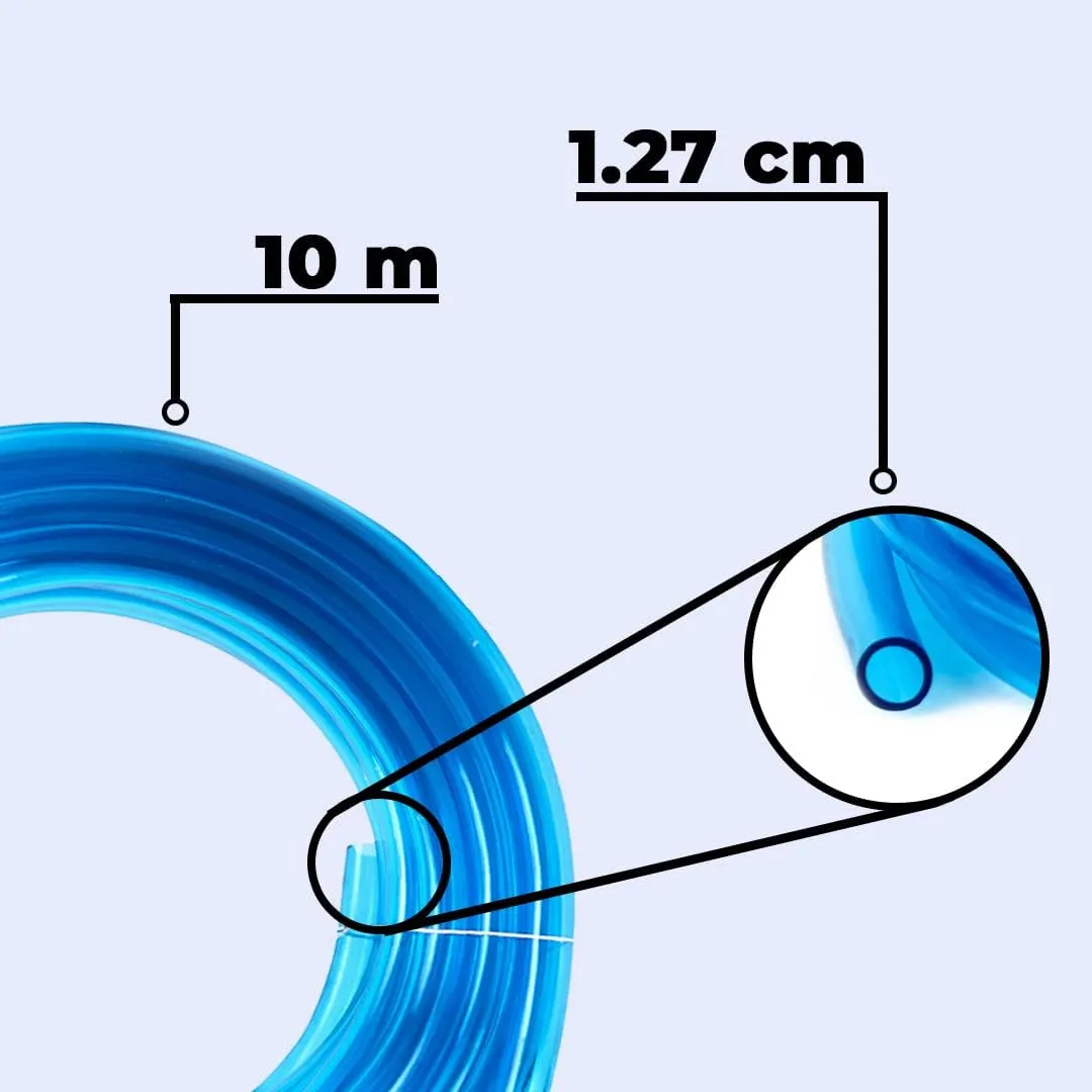 Kuber Industries Basic PVC Water Pipe 10 Meter | Multi-Utility Water Pipe for Garden, Car Cleaning & Pet Cleaning | Durable, Light Weight, & Flexible Hose Pipe for Gardening | Blue | (Pack Of 6)