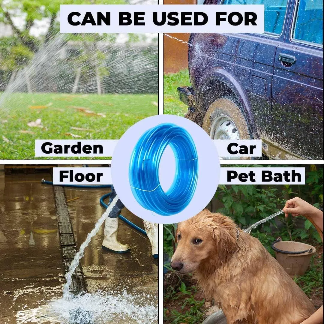 Kuber Industries Basic PVC Water Pipe 10 Meter | Multi-Utility Water Pipe for Garden, Car Cleaning & Pet Cleaning | Durable, Light Weight, & Flexible Hose Pipe for Gardening | Blue | (Pack Of 6)