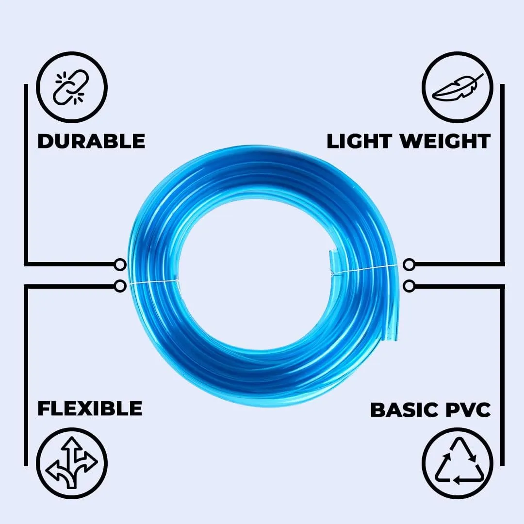 Kuber Industries Basic PVC Water Pipe 10 Meter | Multi-Utility Water Pipe for Garden, Car Cleaning & Pet Cleaning | Durable, Light Weight, & Flexible Hose Pipe for Gardening | Blue | (Pack Of 6)