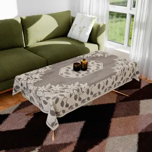 Kuber Industries Center Table Cover | Net Table Cloth Cover | 4 Seater Table Cloth | Flower Table Cover | Table Protector | Table Cover for Center Table | 40x60 Inch | S21 | Cream