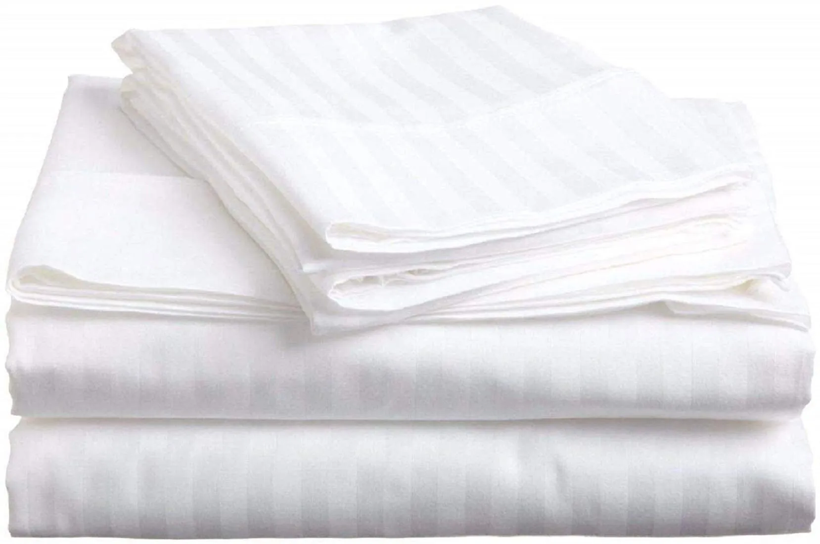 Kuber Industries Cotton Luxurious Satin Striped Pillow Cover|Ideal 17x27 Inch Size|Soft & Smooth Cotton|Pack of 4 (White)-CTKTC40311, 200 TC