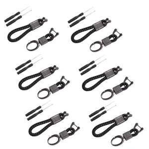 Kuber Industries Keychain/Keyring/Key Tag|Car Key Clip, Key Holder, Key Organizer|Pack of 6| (Black)