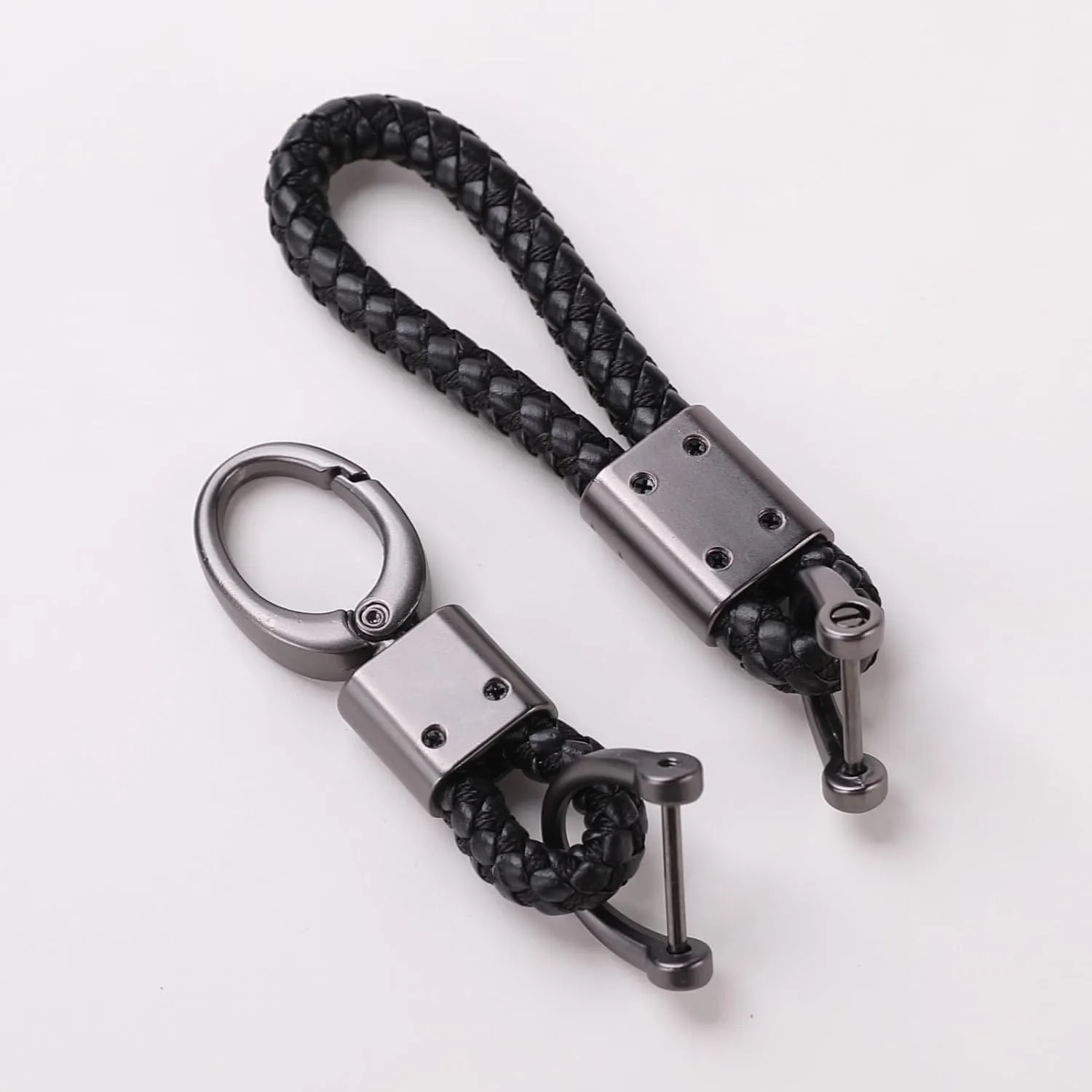 Kuber Industries Keychain/Keyring/Key Tag|Car Key Clip, Key Holder, Key Organizer|Pack of 8| (Black)