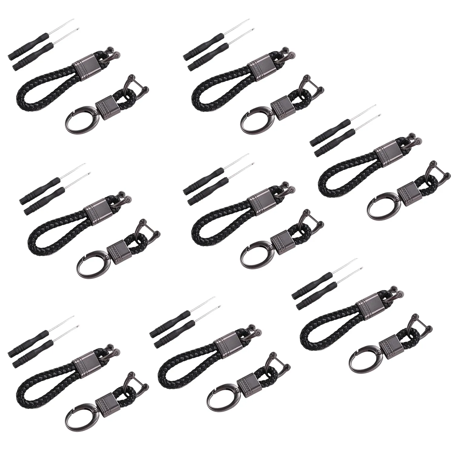 Kuber Industries Keychain/Keyring/Key Tag|Car Key Clip, Key Holder, Key Organizer|Pack of 8| (Black)