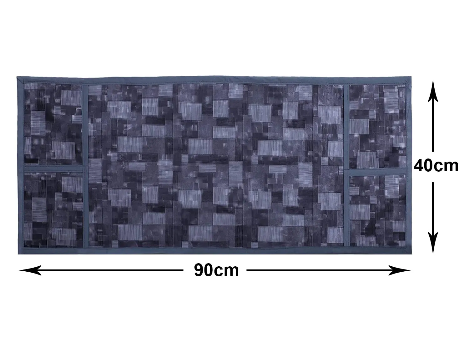 Kuber Industries PVC Check Print Decorative Microwave Oven Top Cover|4 Utility Pockets & Waterproof PVC|Size 90 x 40 CM (Grey)