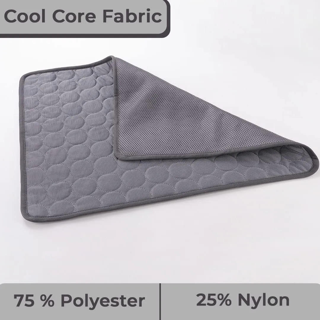 Kuber Industries Rectangular Dog & Cat Bed|Premium Cool Ice Silk Polyester With Bottom Mesh|Multi-Utility Self-Cooling Pad For Dog & Cat|Light-weight & Durable Dog Bed|ZQCJ001DG-M|Dark Grey(Pack Of 4)