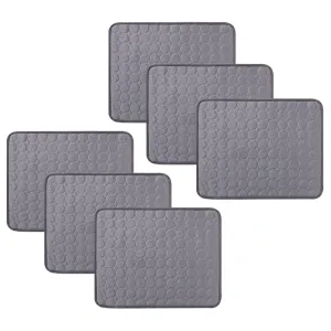 Kuber Industries Rectangular Dog & Cat Bed|Premium Cool Ice Silk Polyester With Bottom Mesh|Multi-Utility Self-Cooling Pad For Dog & Cat|Light-weight & Durable Dog Bed|ZQCJ001DG-S|Dark Grey(Pack Of 6)
