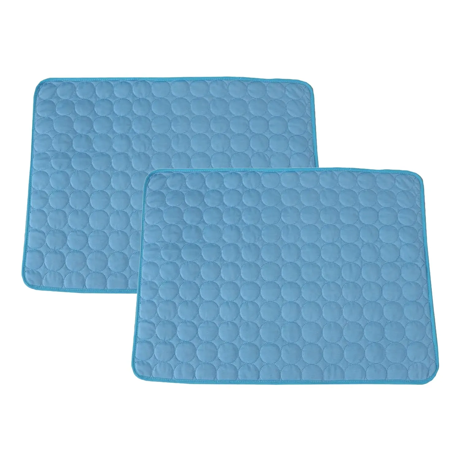 Kuber Industries Rectangular Dog & Cat Bed|Premium Cool Ice Silk with Polyester With Bottom Mesh|Multi-Utility Self-Cooling Pad For Dog & Cat|Light-weight & Durable Dog Bed|ZQCJ001B-XS|Blue(Pack Of 2)