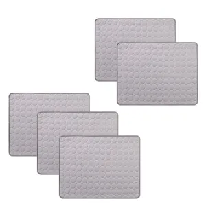 Kuber Industries Rectangular Dog & Cat Bed|Premium Cool Ice Silk with Polyester With Bottom Mesh|Multi-Utility Self-Cooling Pad For Dog & Cat|Light-weight & Durable Dog Bed|ZQCJ001G-M|Grey (Pack Of 5)