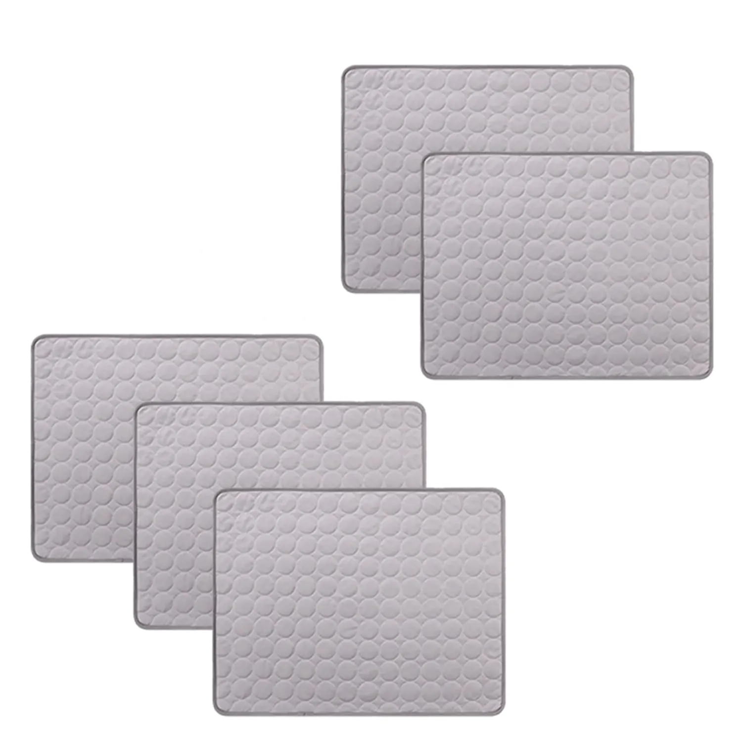 Kuber Industries Rectangular Dog & Cat Bed|Premium Cool Ice Silk with Polyester With Bottom Mesh|Multi-Utility Self-Cooling Pad For Dog & Cat|Light-weight & Durable Dog Bed|ZQCJ001G-S|Grey (Pack Of 5)