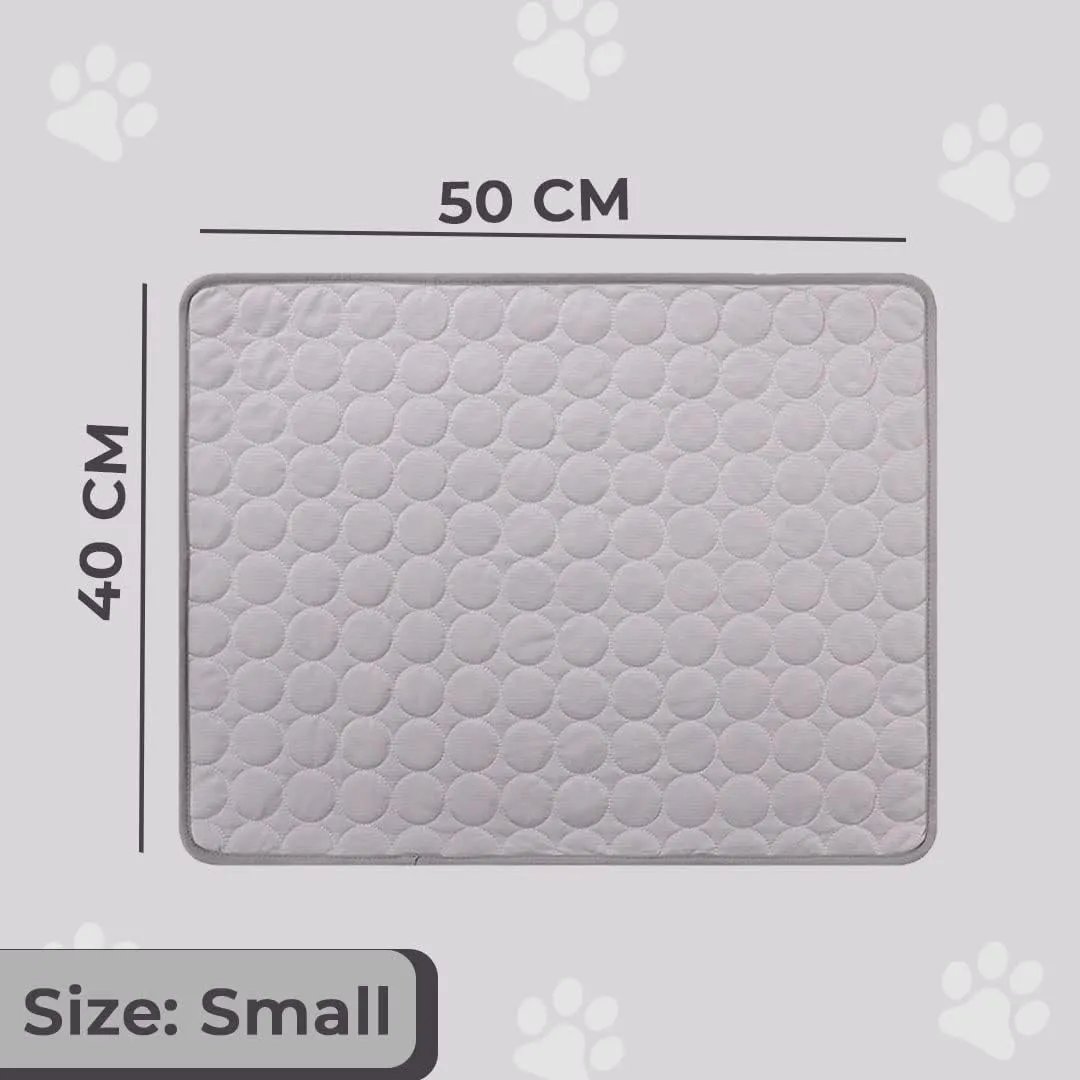 Kuber Industries Rectangular Dog & Cat Bed|Premium Cool Ice Silk with Polyester With Bottom Mesh|Multi-Utility Self-Cooling Pad For Dog & Cat|Light-weight & Durable Dog Bed|ZQCJ001G-S|Grey (Pack Of 5)