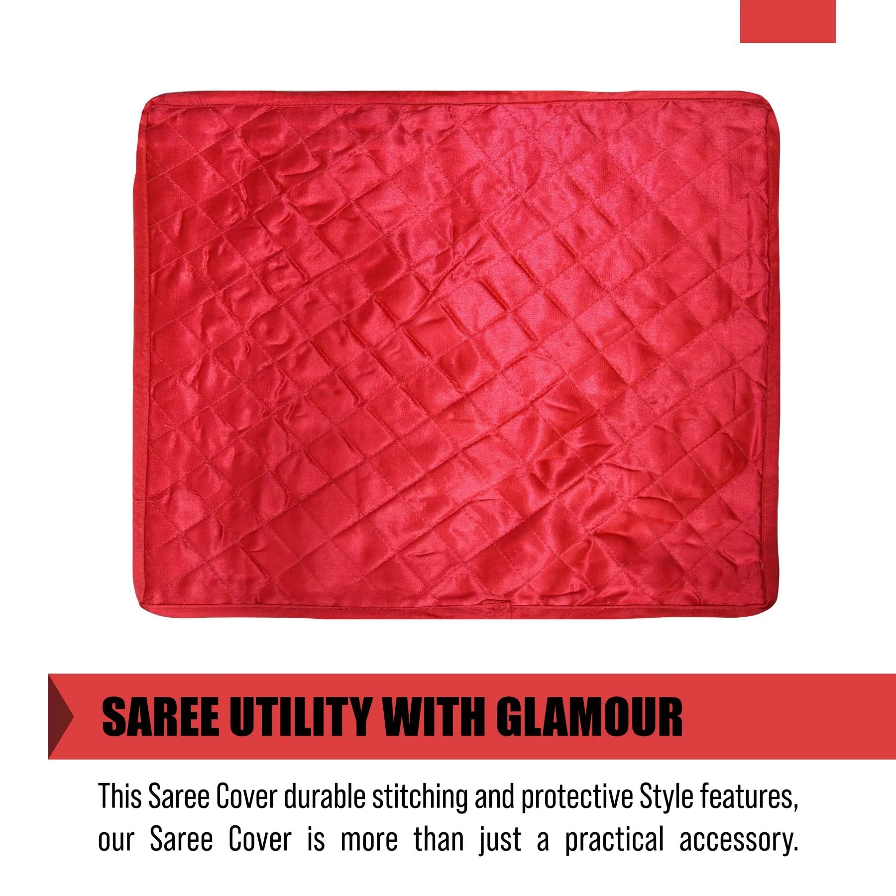 Kuber Industries Saree Cover | Clothes Storage Bag | Single Packing Saree with Zip Closure | Wardrobe Organizer | Cloth Stoarge Organizer | Bow-Design | Pack of 6 | Maroon