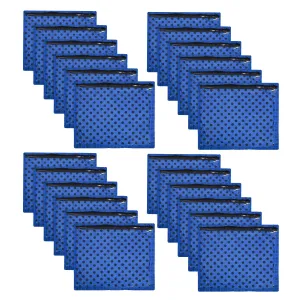 Kuber Industries Saree Cover | Clothes Storage Bag | Single Packing Saree with Zip Closure | Wardrobe Organizer | Cloth Stoarge Organizer | Dot Design | Pack of 24 | Blue