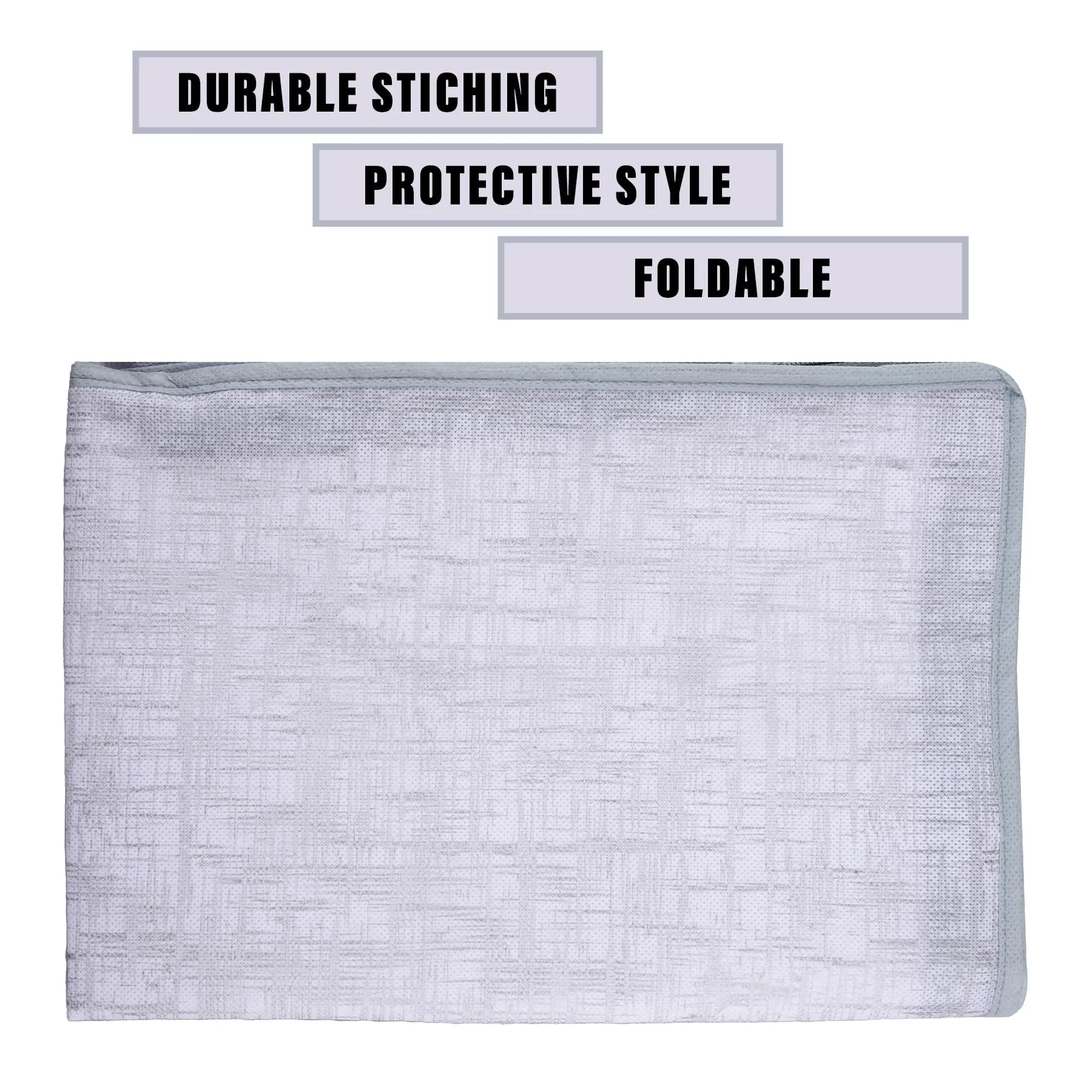 Kuber Industries Saree Cover | Zip Closure Saree Cover | Clothes Storage Bag | Wardrobe Organizer | Transparent Window Saree Cover | Jute Printed | 9 Inch | Pack of 3 | Gray