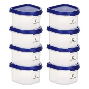 Kuber Industries Storage Utility Container|Plastic Unbreakable Food Storage Jar|Leak Roof,BPA Free Food Kitchen Organizer With Lid,250 ML,Set Of 8 (White) (Pack Of 3)
