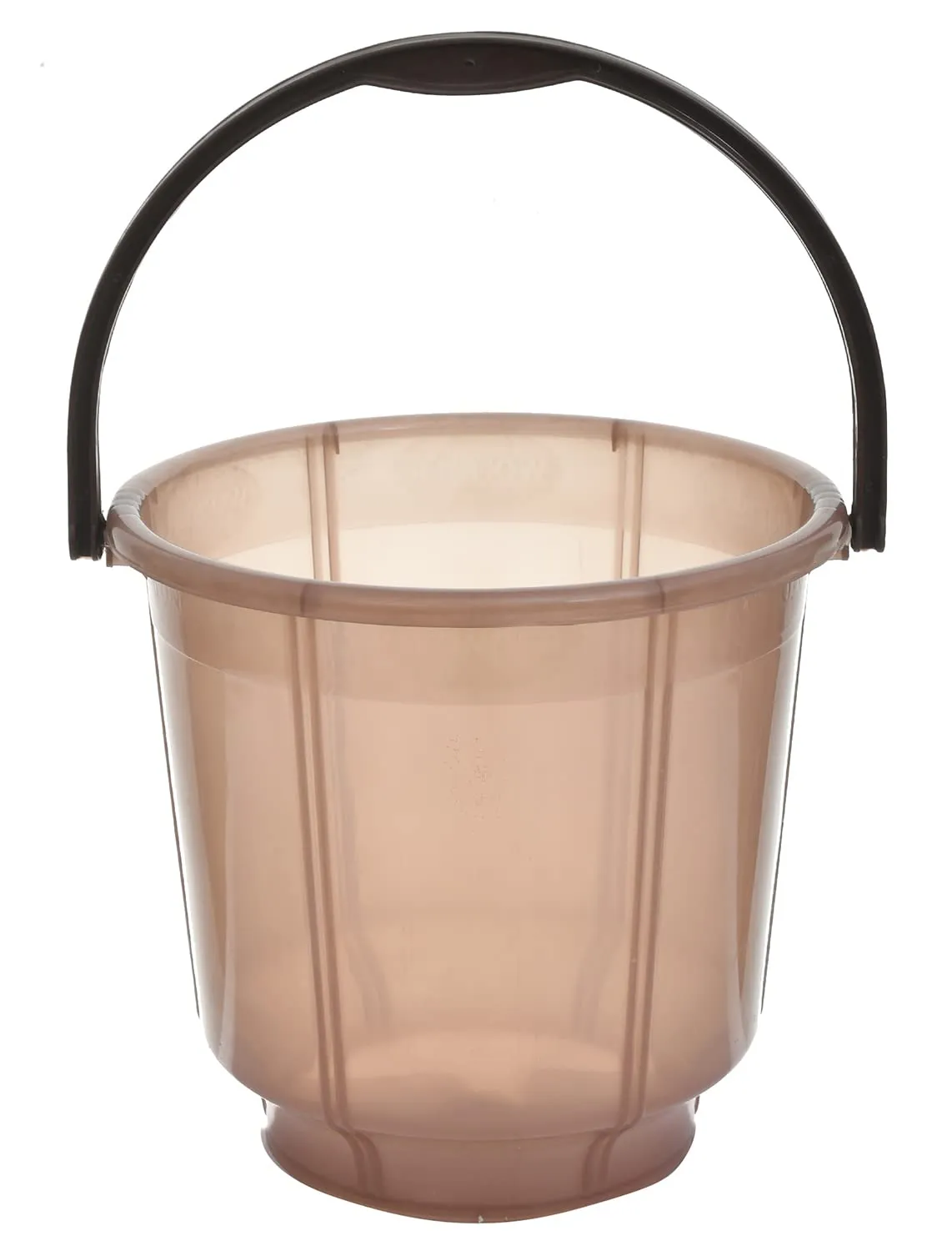 Kuber Industries Unbreakable Virgin Tranasparent Plastic Bucket For Home/Kitchen/Office, 13Ltr. Pack of 2 (Brown)-47KM01220