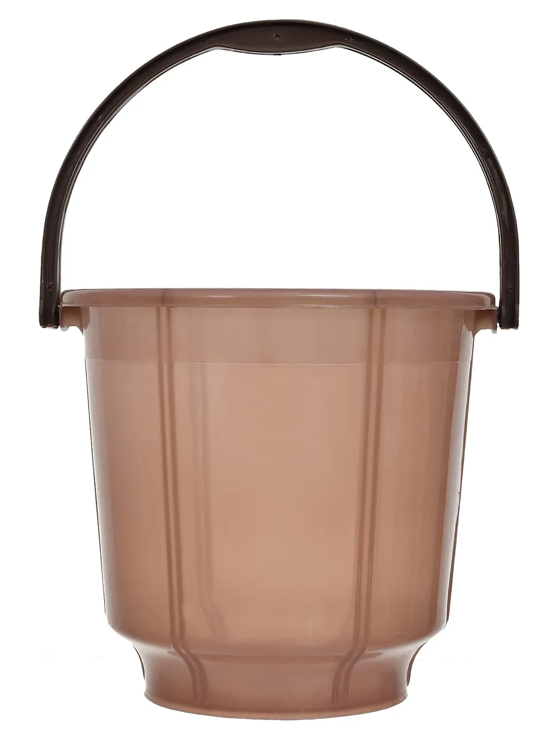 Kuber Industries Unbreakable Virgin Tranasparent Plastic Bucket For Home/Kitchen/Office, 13Ltr. Pack of 2 (Brown)-47KM01220