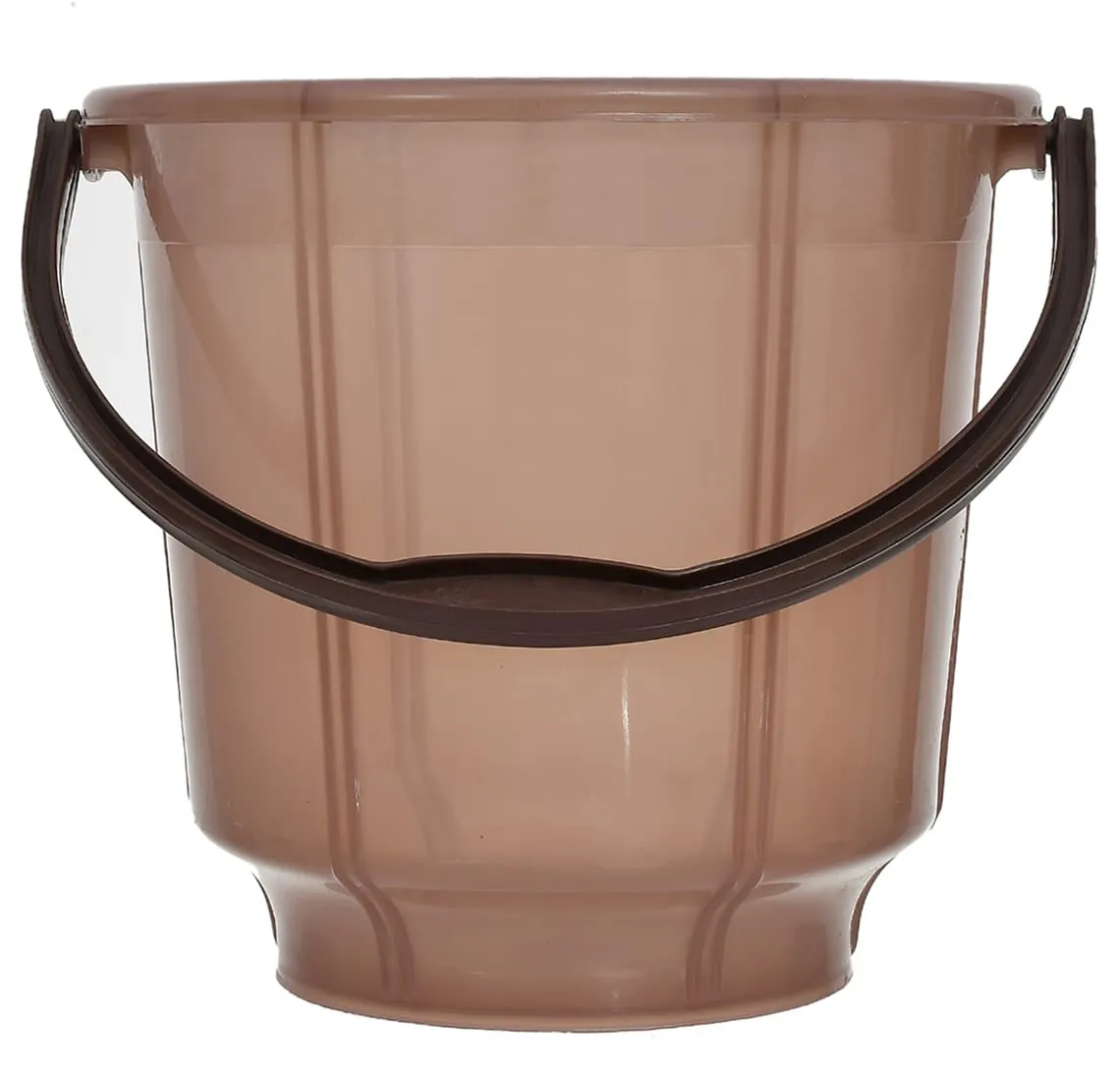 Kuber Industries Unbreakable Virgin Tranasparent Plastic Bucket For Home/Kitchen/Office, 13Ltr. Pack of 2 (Brown)-47KM01220