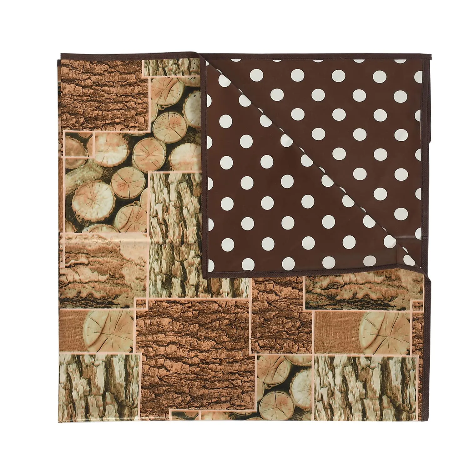 Kuber Industries Wooden Print Reversable PVC Center Table Cover for Home Decorative Luxurious 4 Seater, 60"x36" (Brown) 54KM4268