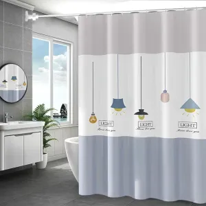 Kuber IndustriesSoft Texture Bath Curtain|Natural Drape Waterproof Shower Curtain 6 Feet|Pack of 6|Grey