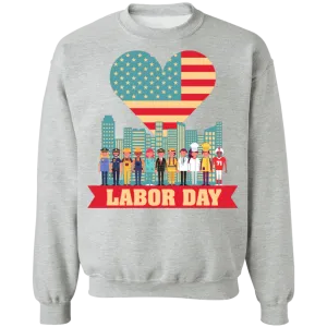 Labor Day USA Crewneck Pullover Sweatshirt
