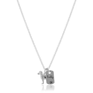 Labrador Personalised Silver Dog Tag Necklace