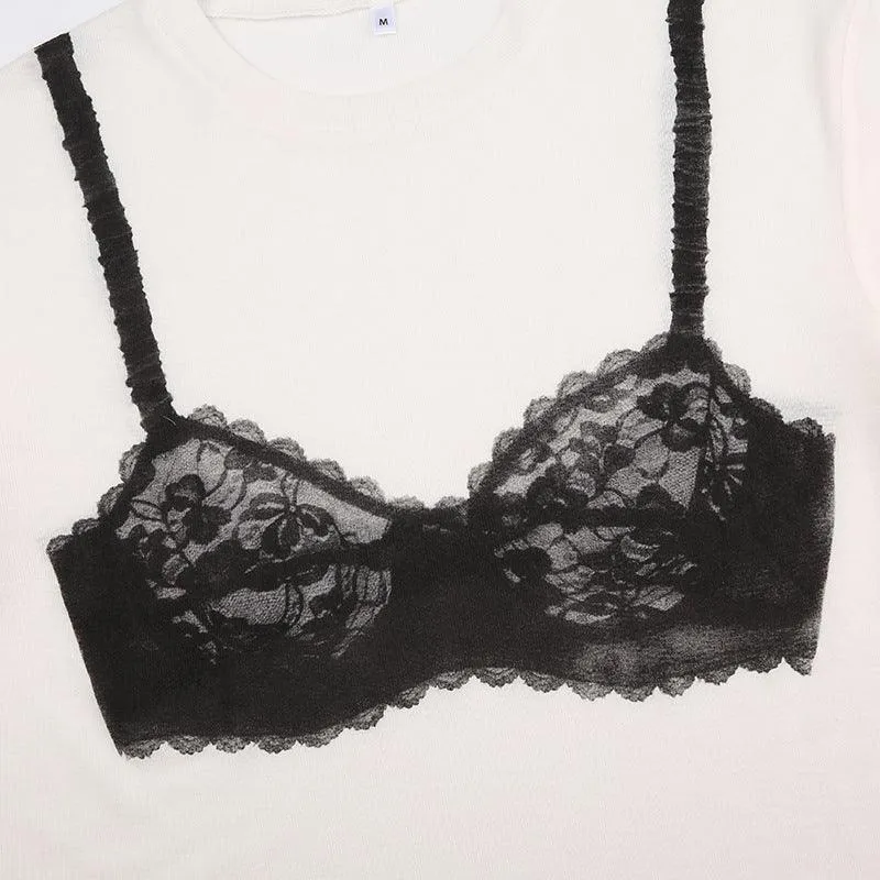Lace Bra Graphic T-Shirt