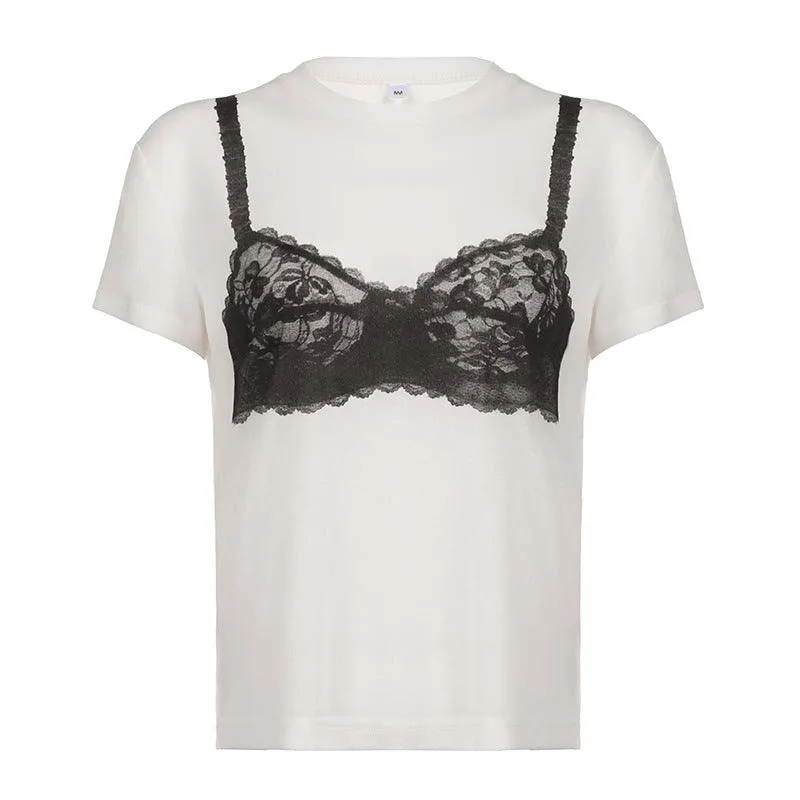Lace Bra Graphic T-Shirt
