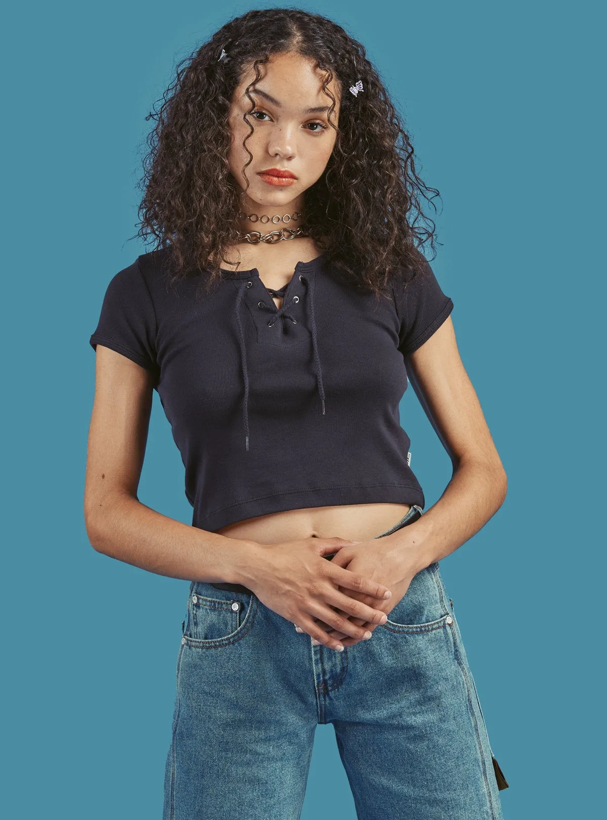 Lace Up Baby Tee Two-Pack