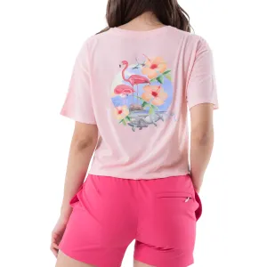 Ladies Flamingos & Friends Crop Top