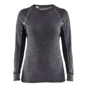 Ladies&#x20;Underwear&#x20;Top&#x20;Warm&#x20;100&#x25;&#x20;Merino&#x20;7200&#x20;Medium&#x20;Grijs&#x2F;Zwart&#x20;-&#x20;Bl&#xE5;kl&#xE4;der