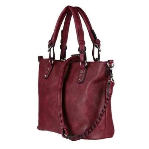 Lady Conceal Ella Braided Lockable Satchel with Crossbody Strap