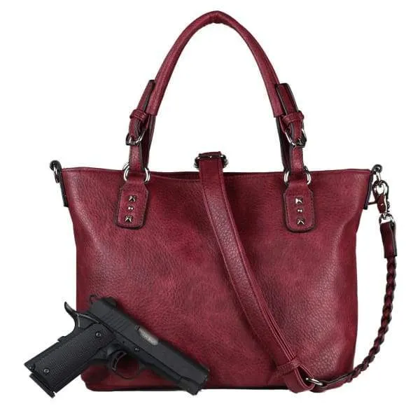 Lady Conceal Ella Braided Lockable Satchel with Crossbody Strap