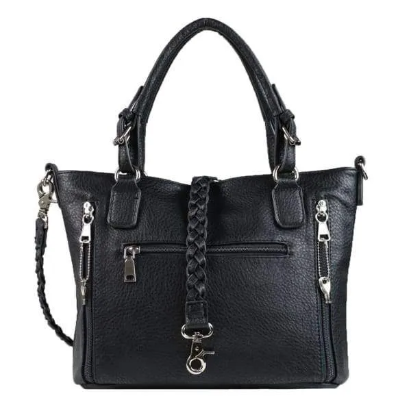 Lady Conceal Ella Braided Lockable Satchel with Crossbody Strap