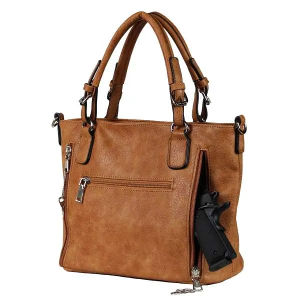 Lady Conceal Ella Braided Lockable Satchel with Crossbody Strap