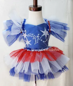 Whimsical Lady Liberty-Inspired Romper for Stylish Summer Adventures