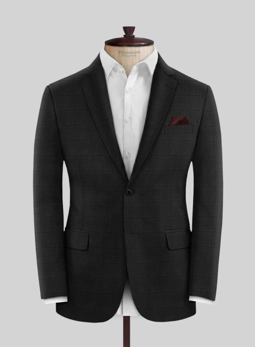 Lanificio Zegna Traveller Sarcos Black Checks Wool Suit