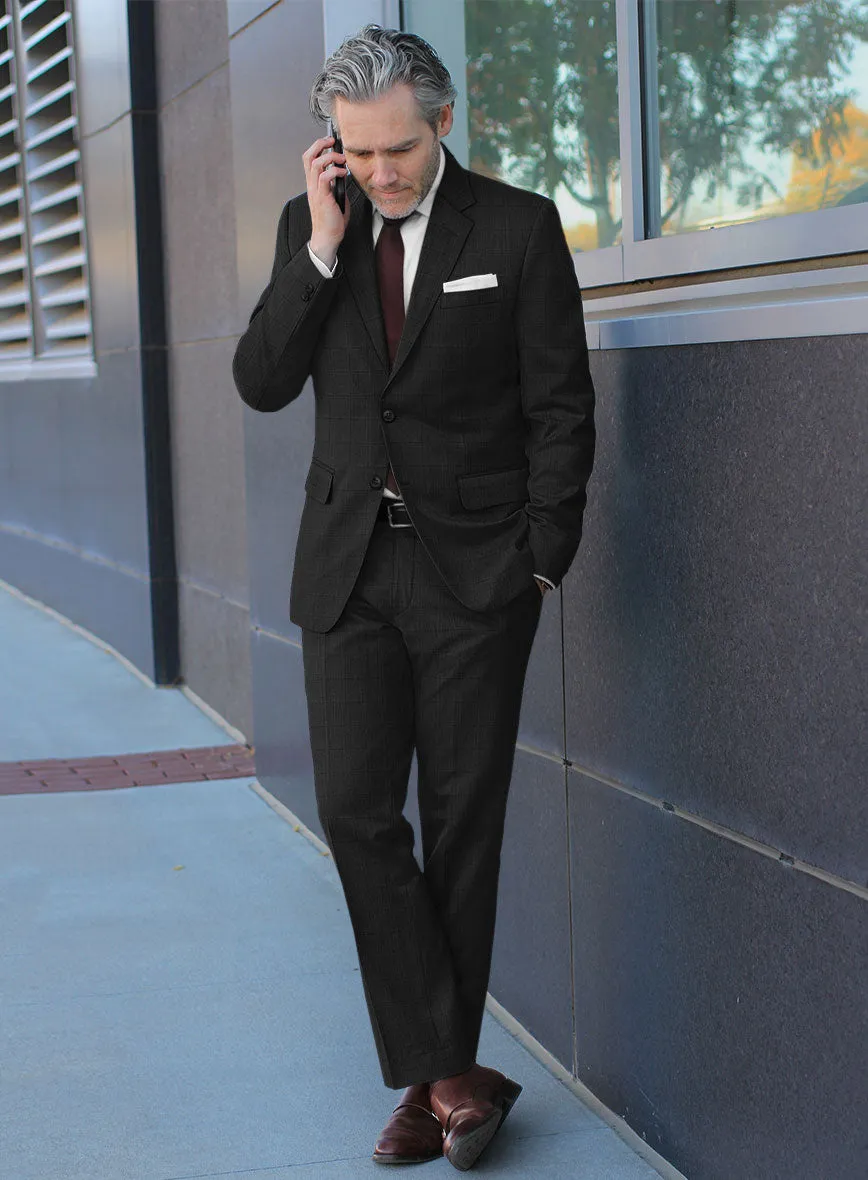 Lanificio Zegna Traveller Sarcos Black Checks Wool Suit