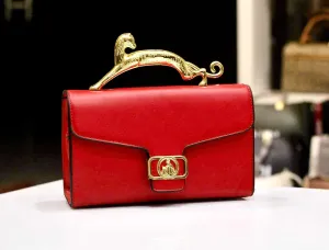 LANVIN Cross Body Women Bag with Long Belt (Red)