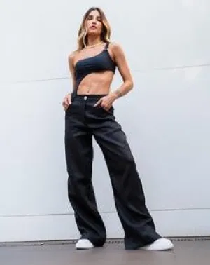 Lara Linen Pants in Black