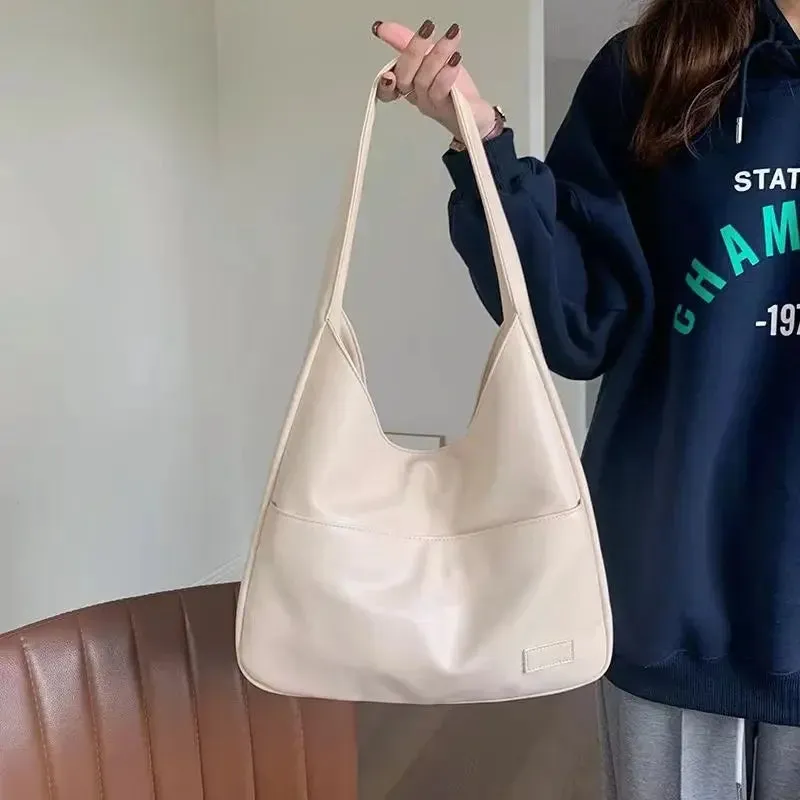 Large Capacity Tote Bag Women's New Trendy Shoulder Bag Simple and Versatile Commuter Bag Fashion Trendy Student Classroom Bag