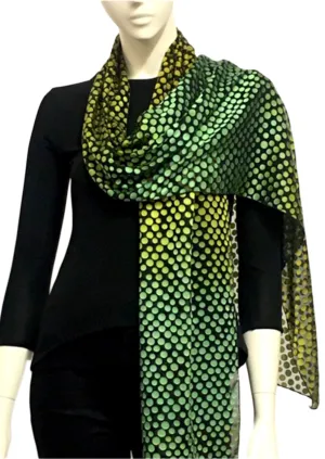 Large Dots Satin Scarf in Tourmaline