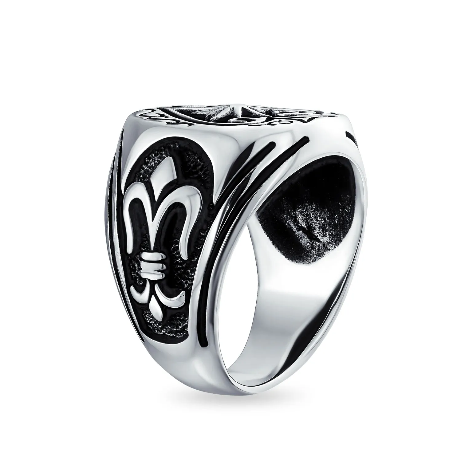Large Good Luck Black Ace Of Spade Ring For Men .925 Sterling Silver