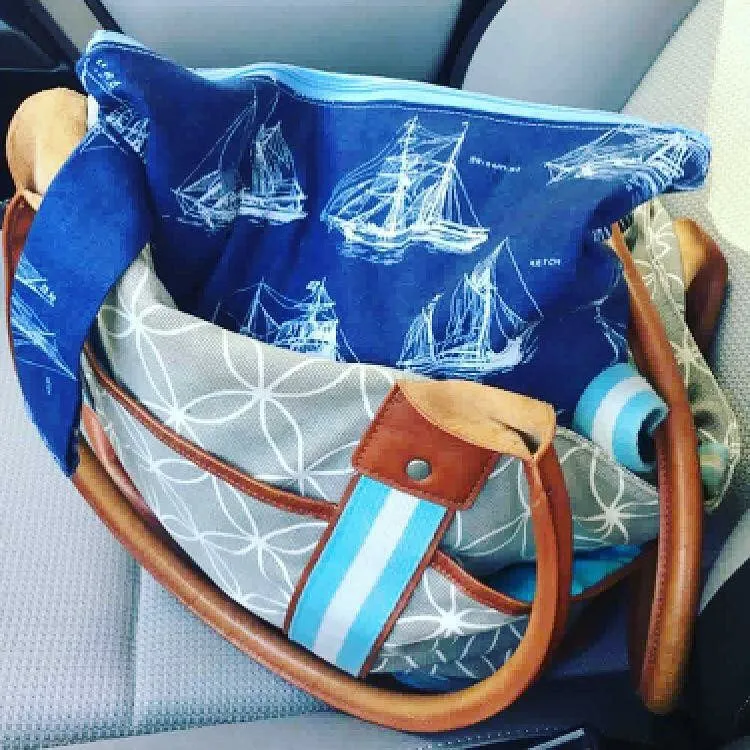 Large Wet Bag with Handle Sailing Boats