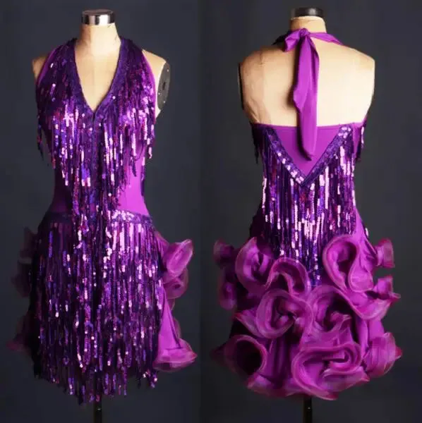 Latin Dance Fringe Dress Professional Competition Costume For Women