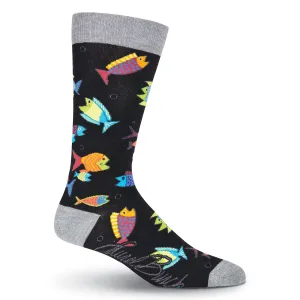 Laurel Burch Mens Hungry Fish Sock