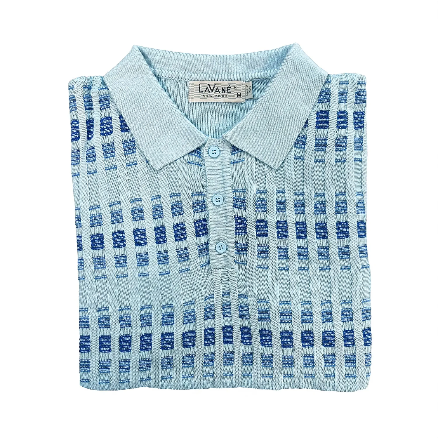 Lavane Short Sleeve Fancy Polo Shirt -Sky